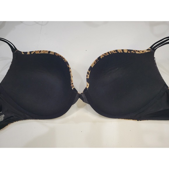 Womens Animal Print Lace Trim Very Sexy Push Up Bra Victoria Secret 36DD - Picture 4 of 5